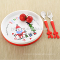 set of 5 cartoon design ceramic children dinner set with non-slip silicone base